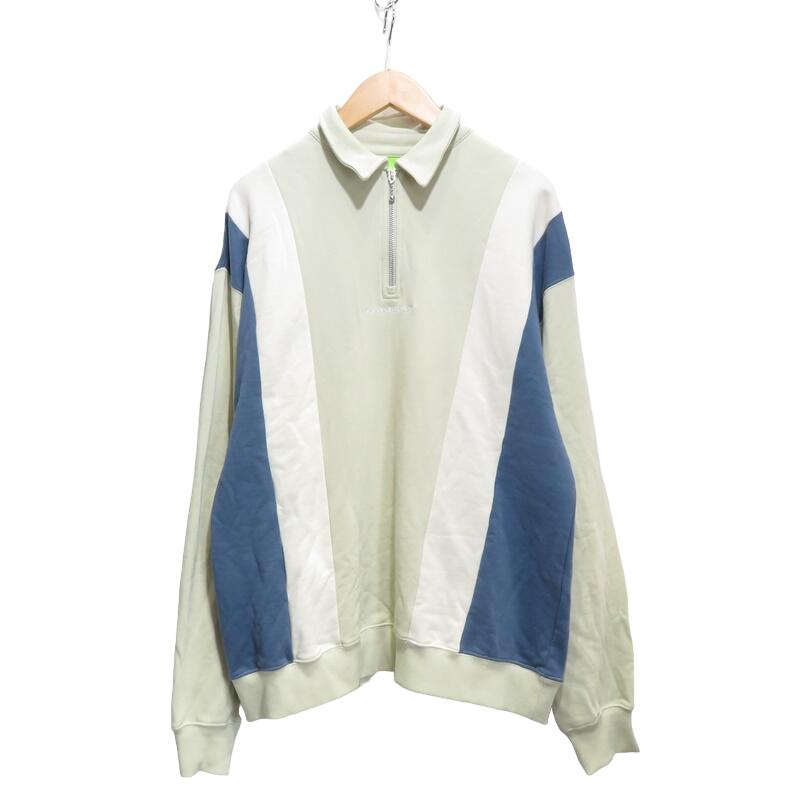 HUF BLOCKED ZIP POLO FLEECE Size-L ハフ ブロック ジップ ポロ フリース スウェット 大名店【中古】