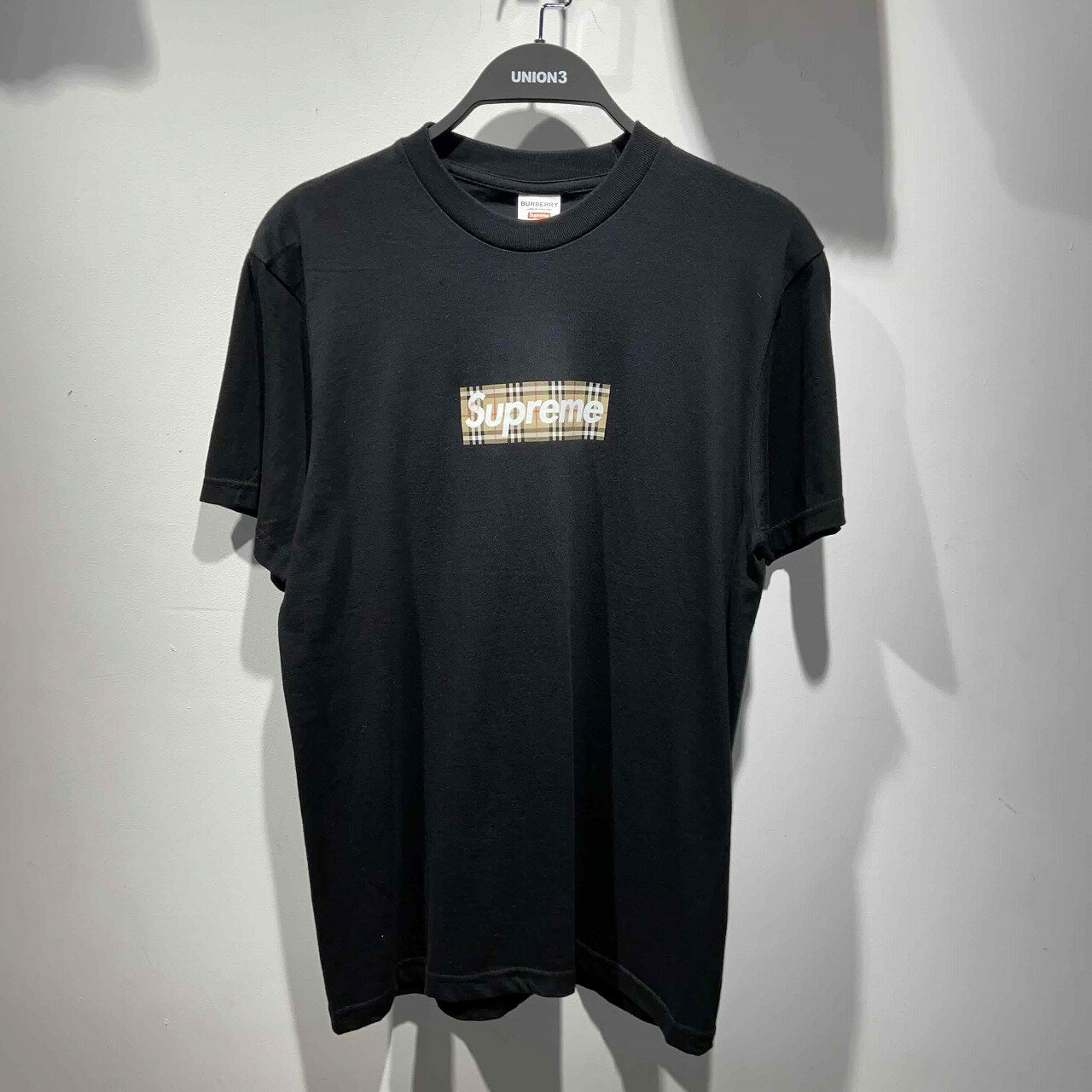 Supreme 22ss Burberry Box Logo Tee Sサイズ シュプリーム バーバリーボックスロゴ半袖Tシャツ ブラック 心斎橋店【中古】