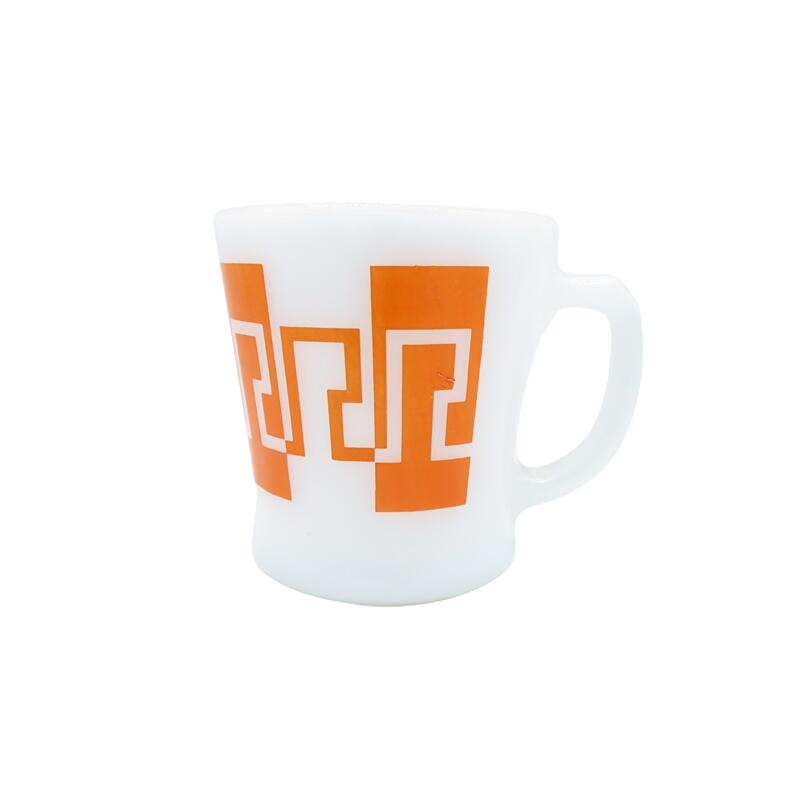 Fire-King Vintage 60s D-HANDLE MUG WHITE ORANGE t@C[LO Be[W re[W fB[nh }OJbv 喼XyÁz