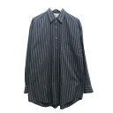 DKNY 90s L/S STRIPE SHIRT BLACK SIZE-S ダナキャランニューヨーク ストライプ シャツ ブラック 大名店【中古】