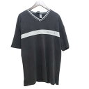 DKNY 90s V-NECK SEED STITCH T-SHIRT Size-L ダナキャランニューヨーク Tシャツ Vネック ロゴ 大名店【中古】