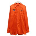 RED CAP L/S WORK SHIRT ORANGE Size-L bhLbv [NVc IW 喼XyÁz