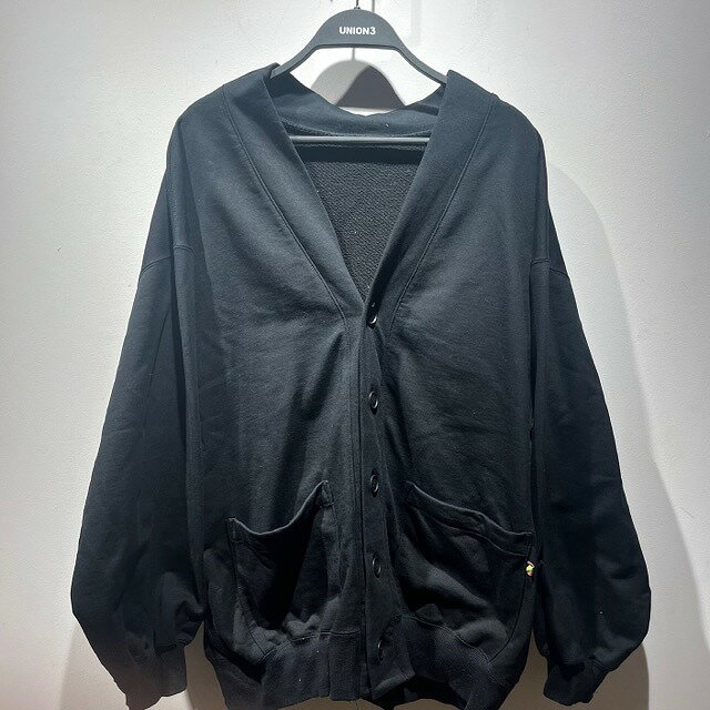 IS-NESS SWEAT CARDIGAN SIZE-M BLACK イズネス スウェット カーディガン 心斎橋【中古】