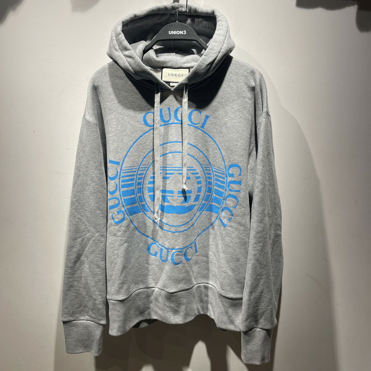 GUCCI GG PRINT LOGO HOODIE Size-S 475374 XJCSO 