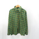 BRENT 70s L/S CHECK SHIRT GREEN SIZE- L ug `FbN Vc O[ 喼XyÁz