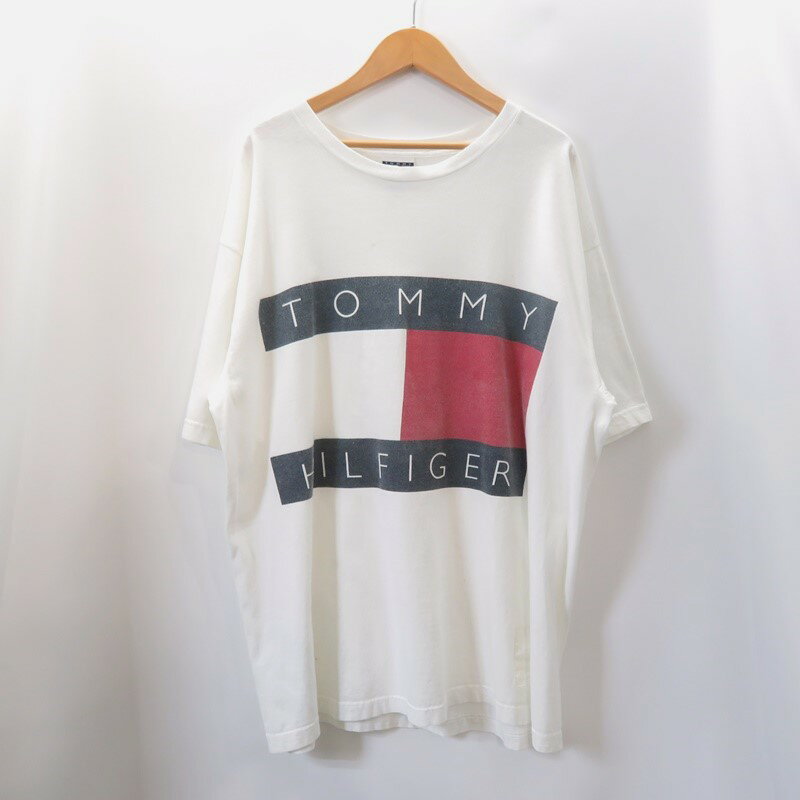 TOMMY HILFIGER 00s BIGLOGO TEE WHITE SIZE XL トミーヒルフィガー ビックロゴ Tシャツ ホワイト 大名店【中古】