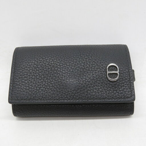 DIOR CD ICON LEATHER KEY CASE BLACK ディオール アイコン ロゴ レザー キーケース ブラック 大名店【中古】 DIOR CD ICON LEATHER KEY CASE BLACK ディオール アイコン ロゴ レザー キーケース ブラック 大名店【中古】