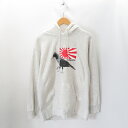 VISUAL REPORTS JAPANESE FLAG YATAGARASU HOODIE Size-L ヴィジュアル リポーツ 八咫烏 カラス フラッグ パーカー プルオーバー フーディー 大名店【中古】