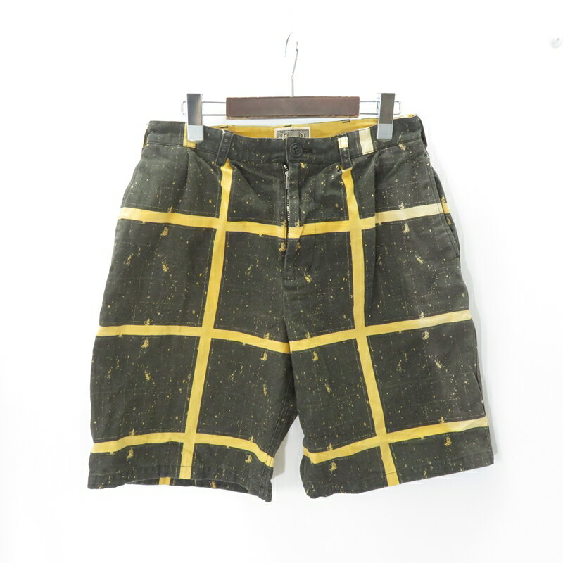 CAV EMPT C.E OVERDYE GRID CHINO SHORTS Size-S シーイー オーバーダイ グリッド チノ ショーツ パンツ イエロー 大名店