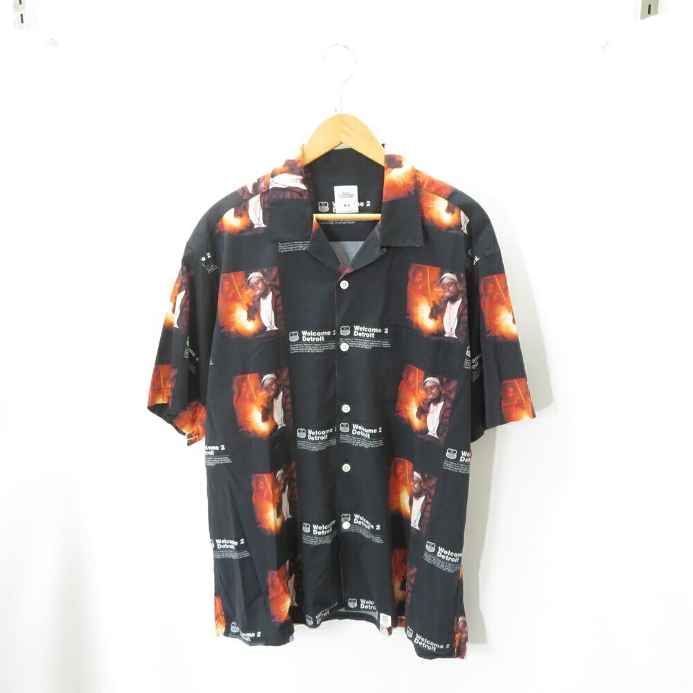 BEDWIN J.DILLA EX.S/S OPEN COLLAR SHIRT Size-L ベドウィン ディラ オープンカラー シャツ ブラック 大名店【中古】