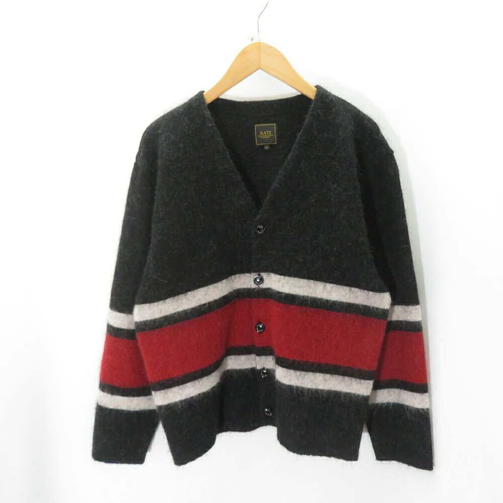RATS 23aw BORDER MOHAIR CARDIGAN 23RN-1013 Size-L ラッツ モヘア ボーダー ニット カーディガン 大名店【中古】