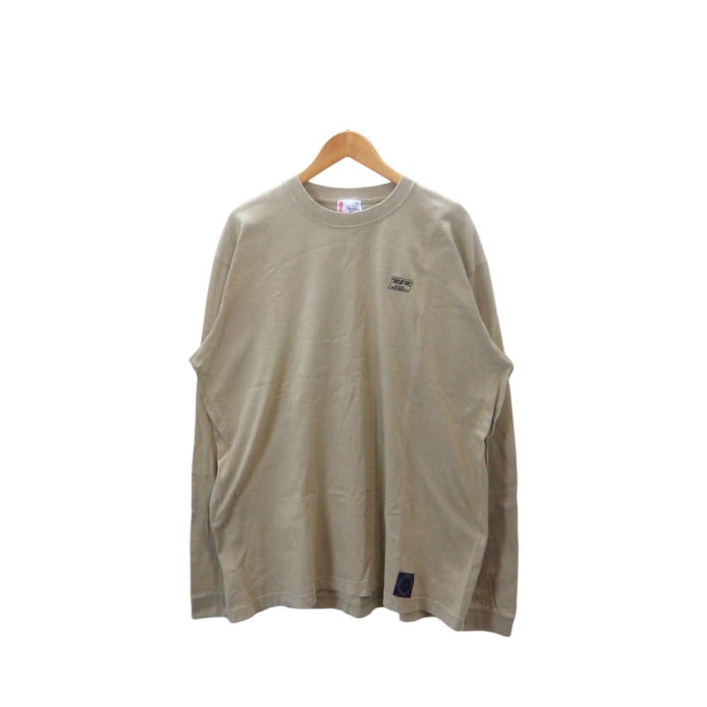 乐天商城 - M&M L/S LOGO EMBROIDERY TEE BEIGE サイズL エムアンドエム ロングスリーブ ロゴ エンブロイダリー Tシャツ 刺繍 ロンT 大名店【中古】