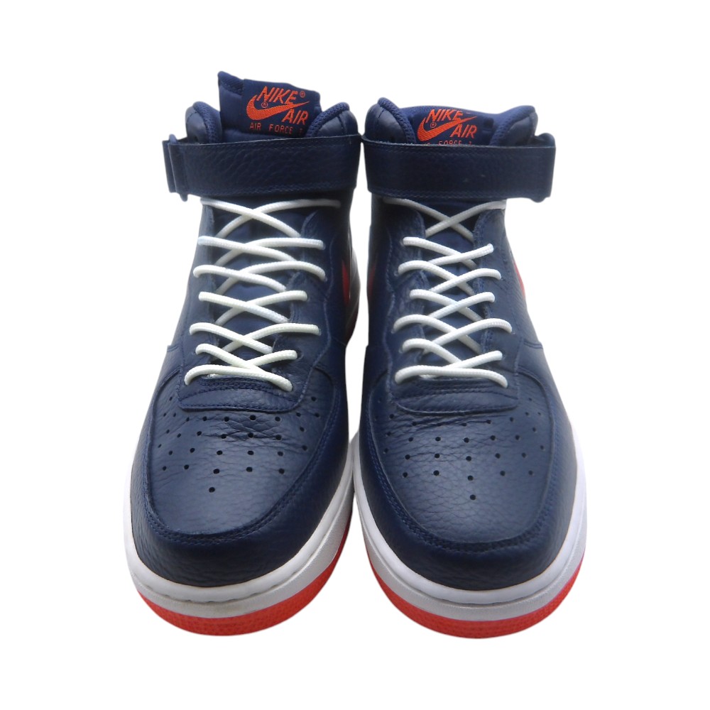 NIKE 2012 AIR FORCE 1 MID NYC JWEL MIDNIGHT NAVY/TEAM ORANGE サイズ27.0cm 315123-402 箱有 ナイキ エア フォース ワン ミッド エヌワイシー ジュエル スニーカー 大名店【中古】