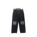LOEWE 24aw ANAGRAM BAGGY BLACK サイズ34 S359Y11XBV ロエべ アナグラム バギー デニム ジーンズ ジーパン 大名店【...