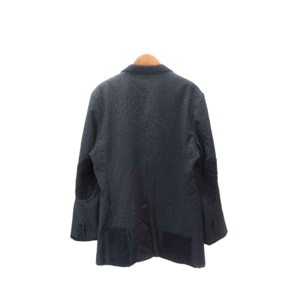 JYUNYA WATANABE MAN PATCWORK STRIPE SETUP SUIT GREY サイズM WL-J001/WL-P001 ジュンヤ ワタナベ マン パッチワーク ストライプ セットアップ スーツ 大名店【中古】