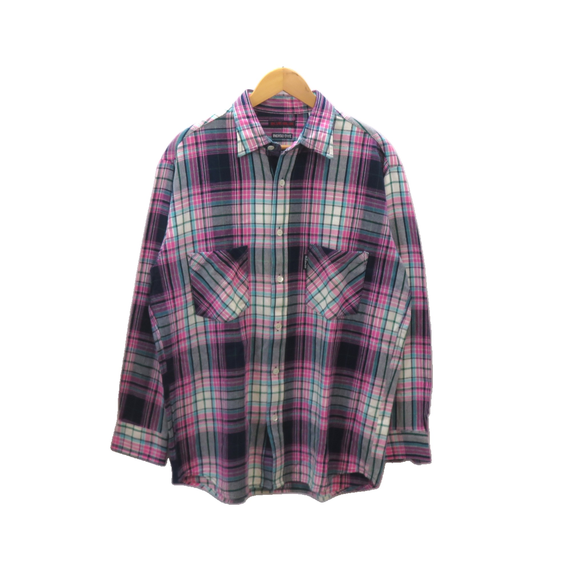 Rakuten - BLUE BLUE COTTON CHECK L/S SHIRT サイズ4 ブルーブルー コットン ロングスリーブ チェック シャツ 大名店【中古】