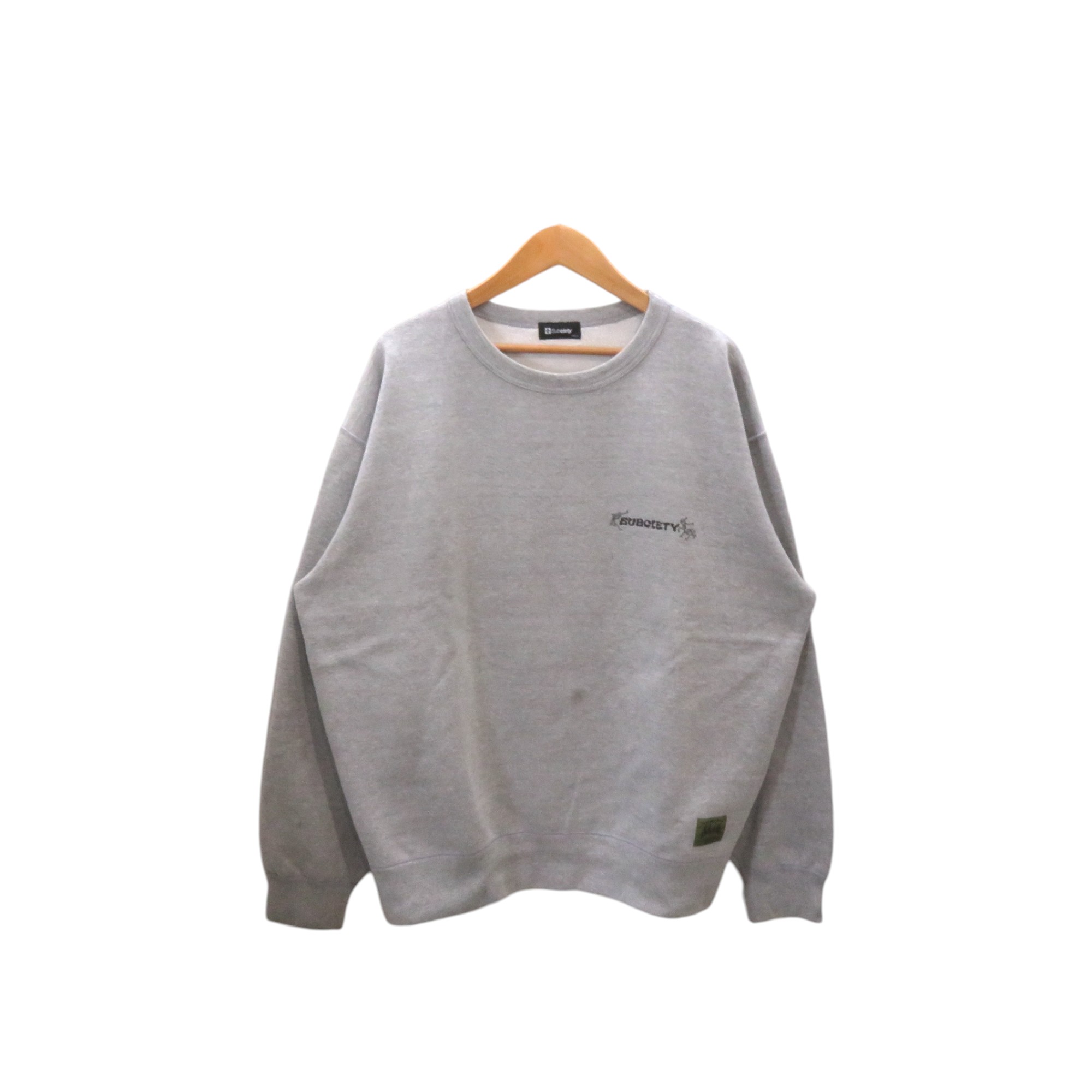 SUBCIETY UKIYOE CREWNECK SWEAT SHIRT GRAY サイズXL サブサエティ ウキヨエ クルーネック スウェット..