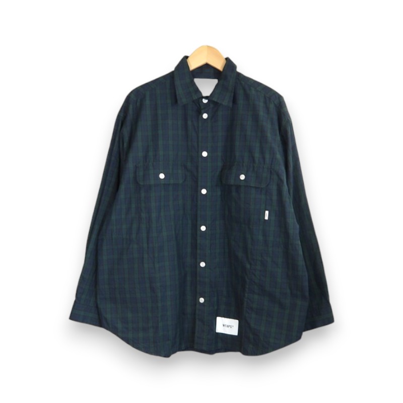 WTAPS ブルーグレー リップストップ長袖シャツ　サイズ② WTAPS ブルーグレー リップストップ長袖シャツ サイズ②