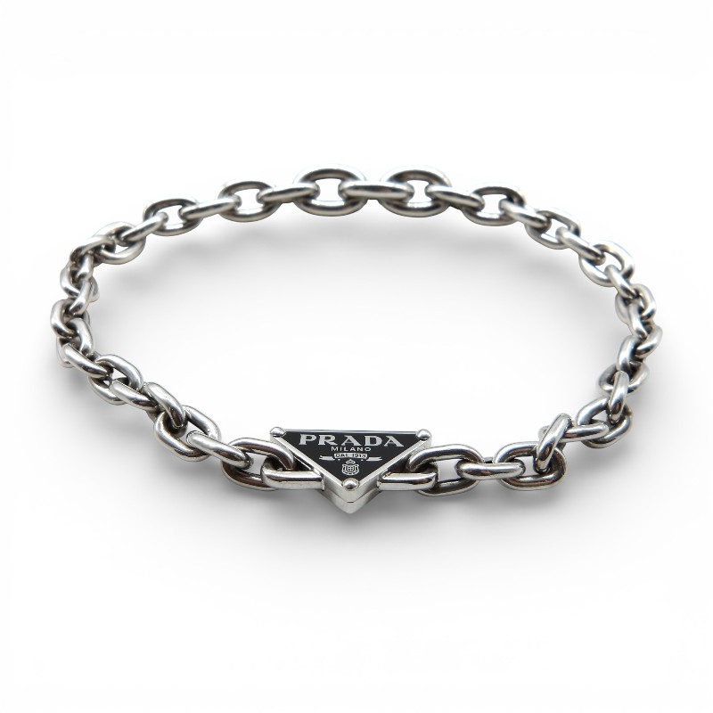 PRADA NECKLACE TRIANGLE CHUNKY CHAIN SLV925 1JC802 ギャランティーカード&箱有 プラダ ネックレス ..