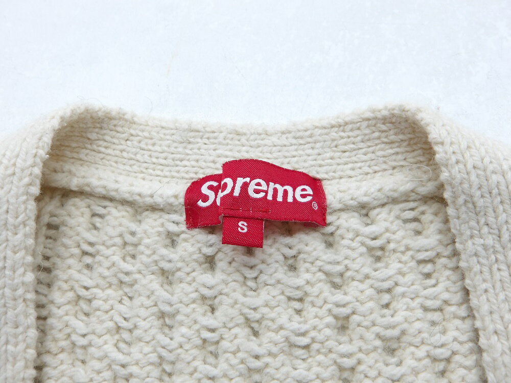 SUPREME 16aw Cable Knit Cardigan Ivory サイズS シュプリーム ケーブルニット カ...