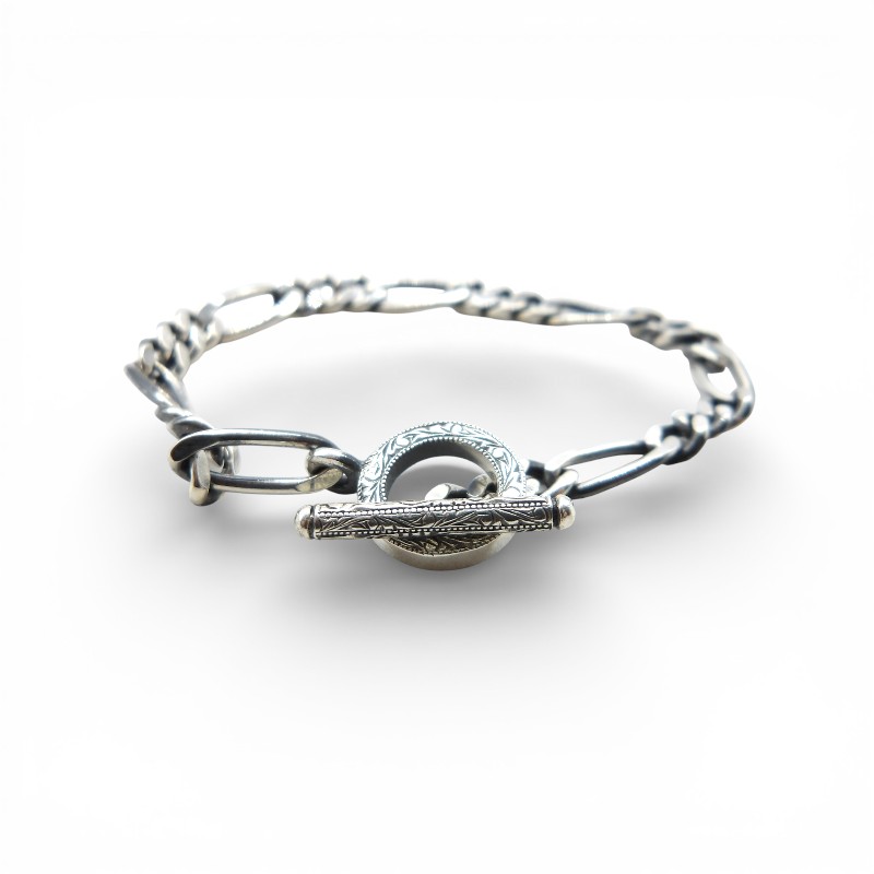 Rakuten - ANTIDOTE BUYERS CLUB CHAIN BRACELET FIGARO WIDE SILVER950 アンチドートバイヤーズクラブ チェーン ブレスレット ファガロ ワイド シルバー950 大名店【中古】
