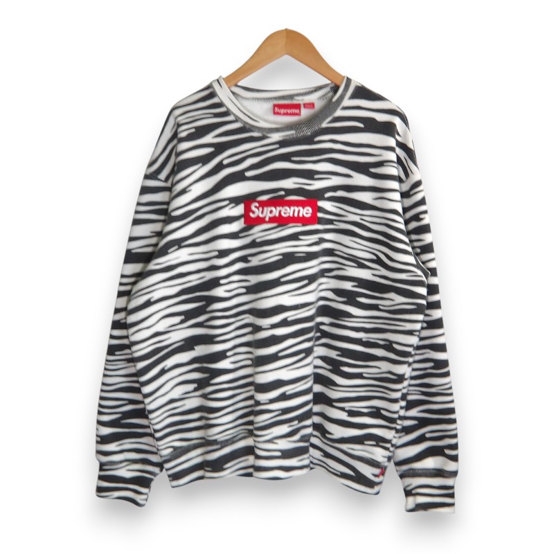 Rakuten - SUPREME 22aw BOX LOGO CREW NECK ZEBRA サイズL シュプリーム ボックス ロゴ クルーネック ゼブラ スウェット トレーナー トップス 大名店【中古】