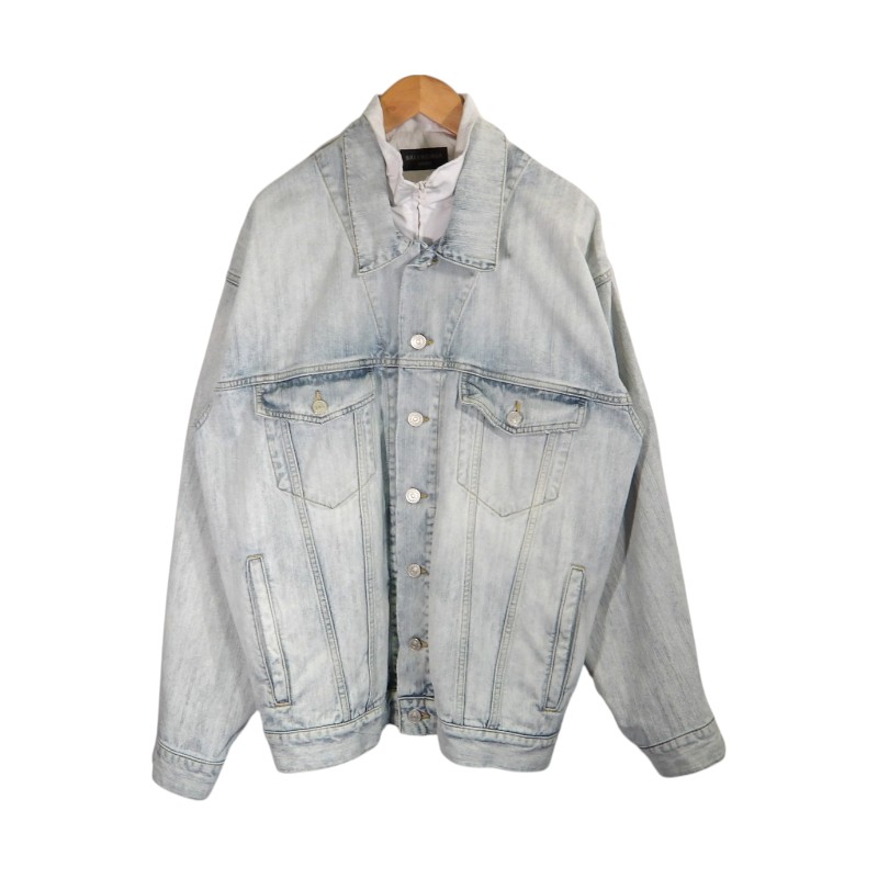Rakuten - BALENCIAGA DOCKING DENIM TRACK JACKET サイズ1 790470 TNW65 バレンシアガ ドッキング デニム トラック ジャケット アウター 大名店【中古】