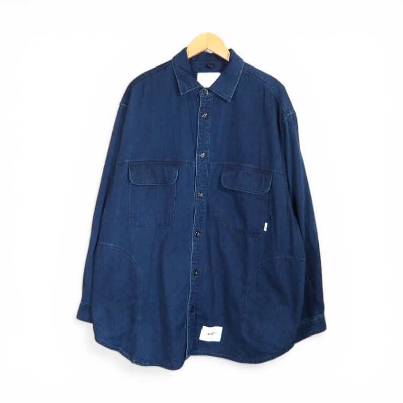 Rakuten - WTAPS 23ss WCPO LS COTTON DENIM INDIGO サイズ3 231WVDT-SHM01 ダブルタップス ダブリューシーピーオー デニム シャツ 大名店【中古】