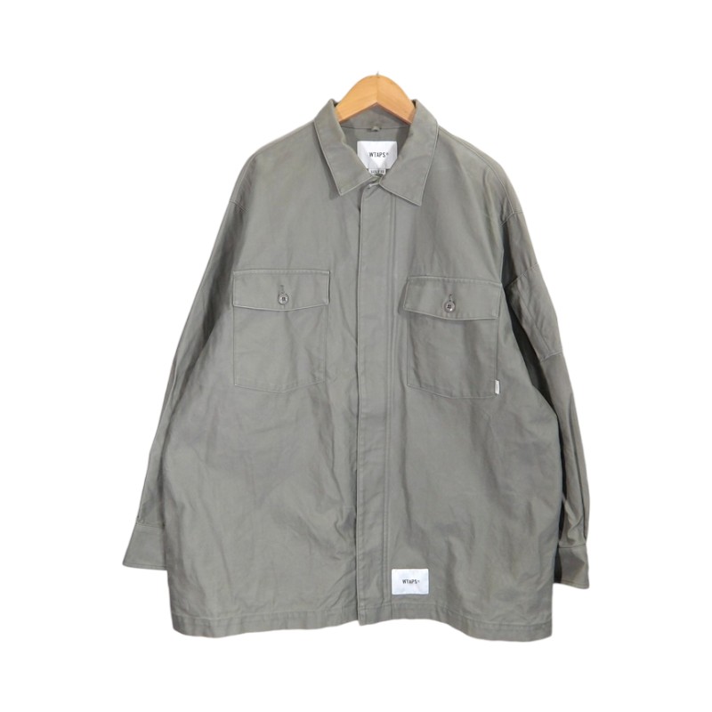 乐天商城 - WTAPS 21aw FLYERS LS COTTON SATIN OLIVE サイズ3 212BRDT-SHM04 ダブルタップス フライヤーズ コットン サテン シャツ 大名店【中古】