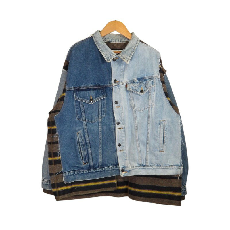 Rakuten - rebuild by NEEDLES 22aw JEAN JACKET + BLANKET COVERED REVERSIBLE JACKET サイズL リビルドバイニードルス ジーン ジャケット ブランケット カバード リバーシブル ジャケット アウター 大名店【中古】