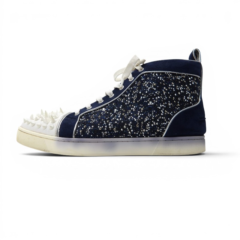 CHRISTIAN LOUBOUTIN LOUIS SPIKES SNEAKERS NAVY サイズ46 箱無し クリスチャンルブタン ルイス スパイク スニーカーズ 大名店【中古】