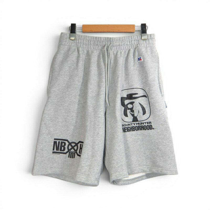 乐天商城 - NEIGHBORHOOD×BOUNTY HUNTER×RUSSELL ATHLETIC 25ss SWEAT SHORTS GRAY サイズM ネイバーフッド バウンティーハンター ラッセルモカシン スウェットショートパンツ 大名店【中古】