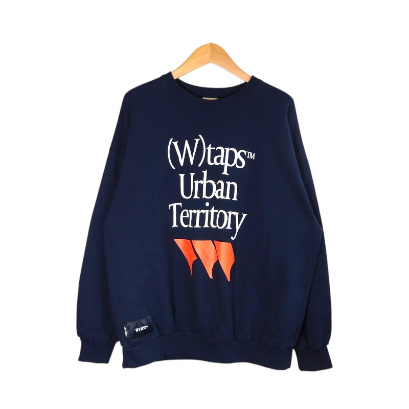 乐天商城 - WTAPS 24ss URBAN TERRITORY CREWNECK NAVY サイズ3 ダブルタップス アーバン テリトリー クルーネック スウェットトップス 大名店【中古】