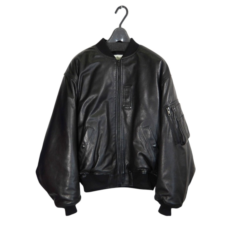 Rakuten - BEAUTIFUL PEOPLE LIGHT LAMB LEATHER FANSHAPE MA-1 BLACK サイズ38 ライトラム レザー ファンシェイプ エムエーワン ビューティフル ピープル 大名店【中古】