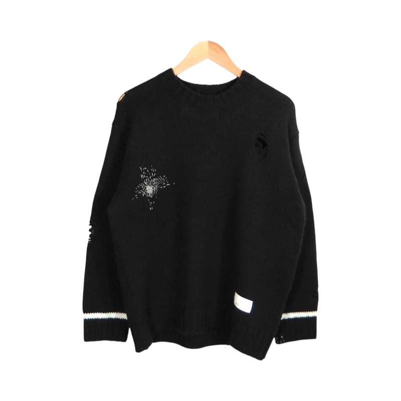 Rakuten - NEIGHBORHOOD 25aw SAVAGE CREWNECK SWEATER BLACK サイズM 252FUNH-KNM02 ネイバーフッド サベージ クルーネック セーター トップス 大名店【中古】