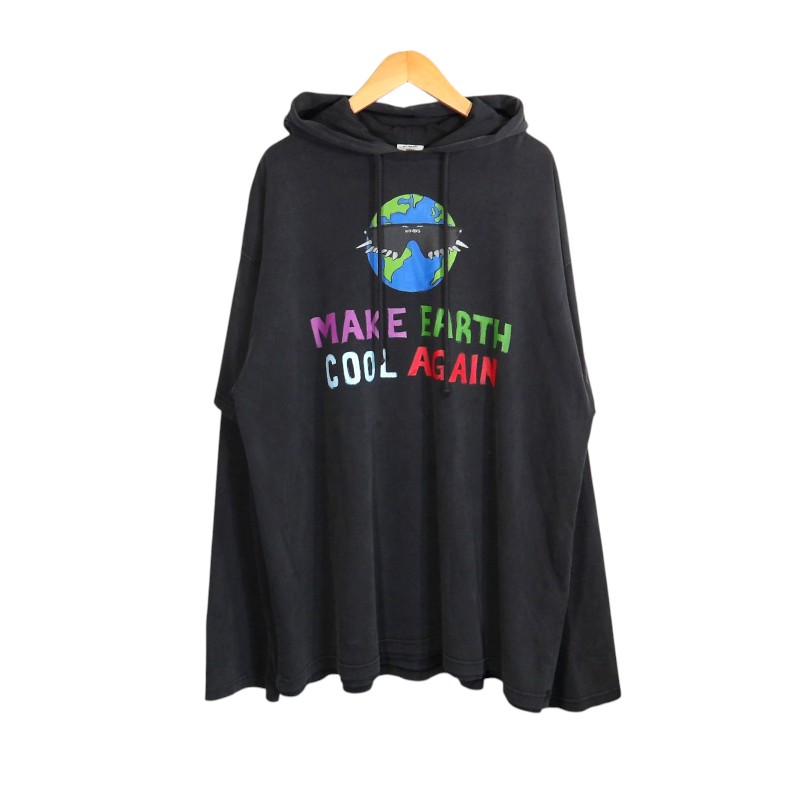 乐天商城 - VETEMENTS COOL EARTH HOODED LONGSLEEVE サイズXS UE54LS160B ヴェトモン クール アース フーデッド ロングスリーブ トップス 大名店【中古】
