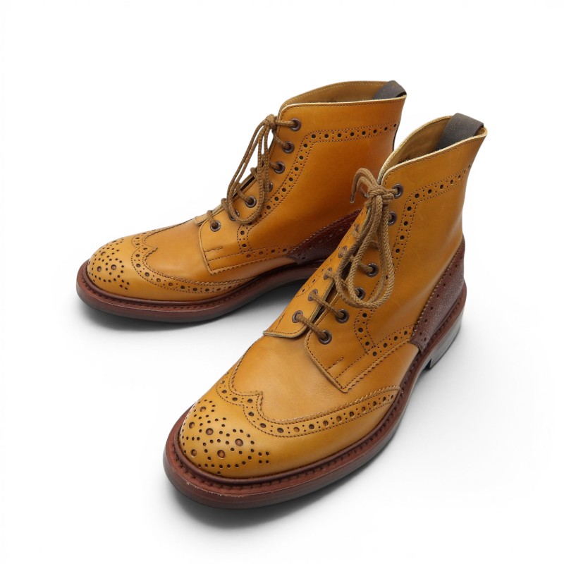 union3 楽天市場店のTRICKERS LEATHER COUNTRY BOOT BROWN イングランド製 サイズ26.0cm 箱無し トリッカーズ レザー カントリー ブーツ 靴 大名店【中古】｜アングル2