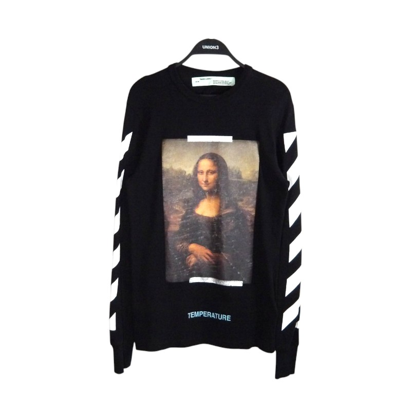 OFF-WHITE 18ss DIAG MONALISA L/S TEE MADE IN PORTUGAL BLACK サイズXS オフホワイト ダイアグ モナリザ ロングスリーブ Tシャツ トップス 大名店