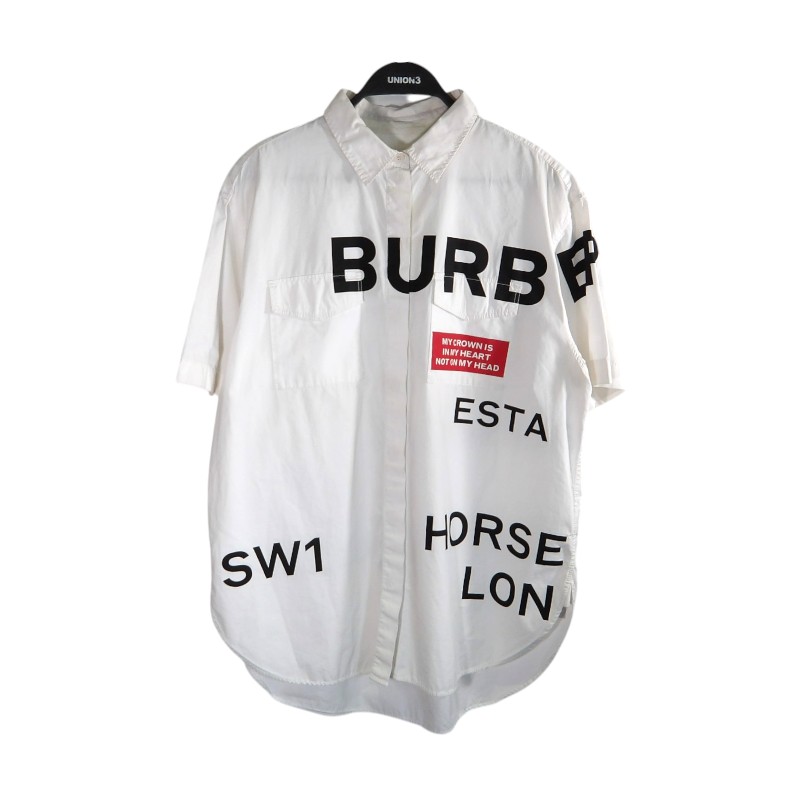BURBERRY LONDON HORSE FERRY PRINT S/S SHIRTS サイズ46 8014220 バーバリー ロンドン ホース フェリー プリント ショートスリーブ シャツ トップス 大名店【中古】