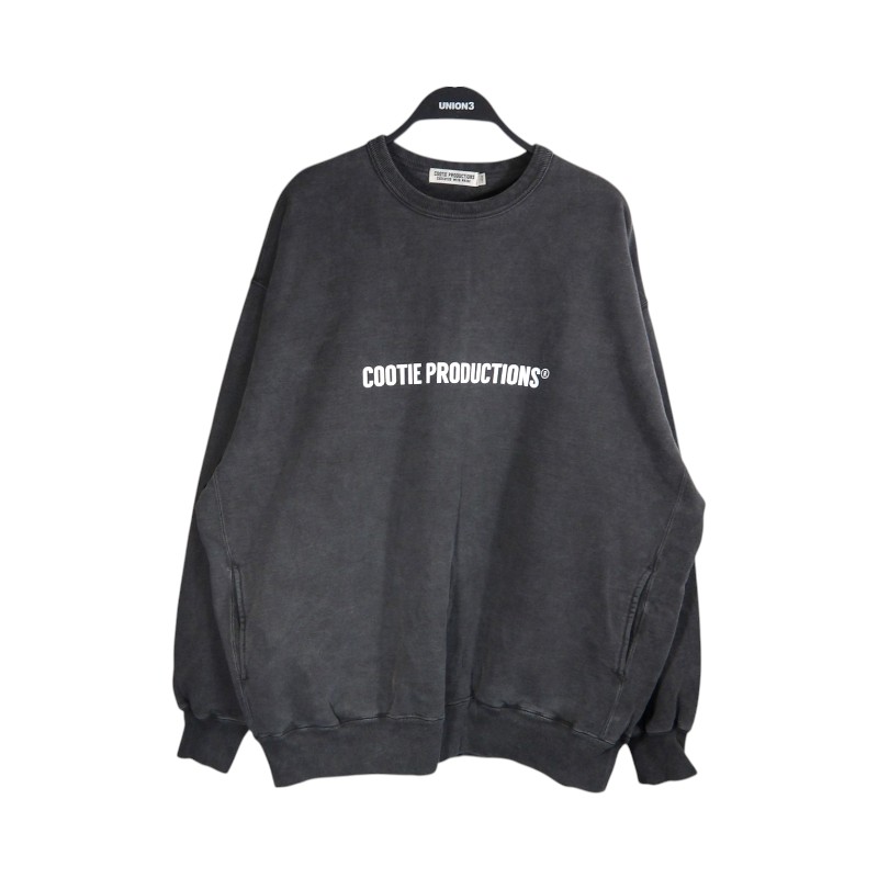 COOTIE PIGMENT DYED SWEAT CREW BLACK サイズL クーティー ピグメント ダイド スウェット クルー トップス 大名店【中古】