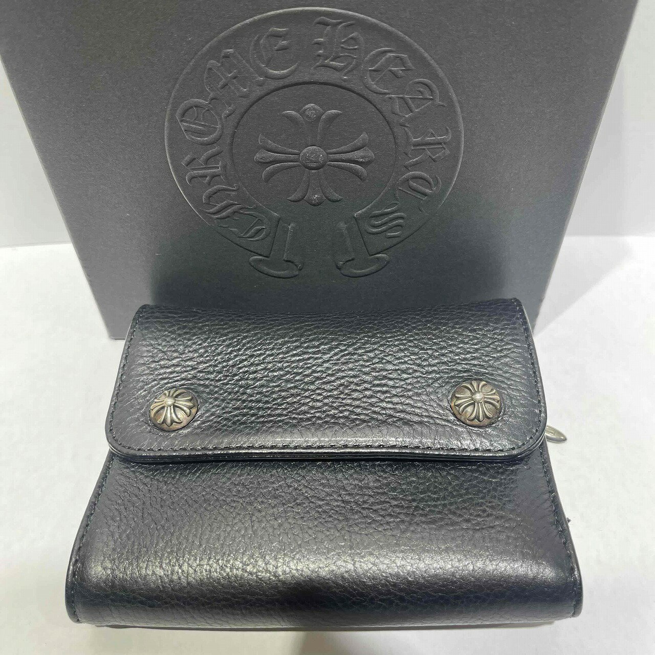 CHROME HEARTS MINI WAVE LEATHER WALLET クロムハーツ ミニウェーブレザーウォレット サイフ 財布 心斎橋店【中古】