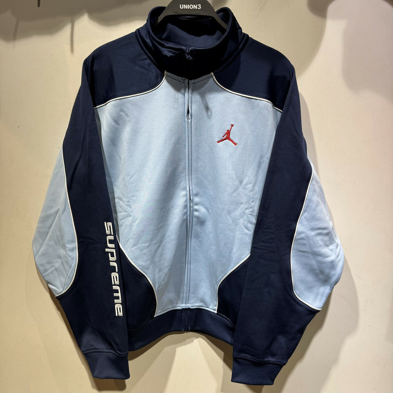 supreme Jordan トラックジャケット XL ネイビー/ライトブルー supreme Jordan トラックジャケット XL ネイビー/ライトブルー