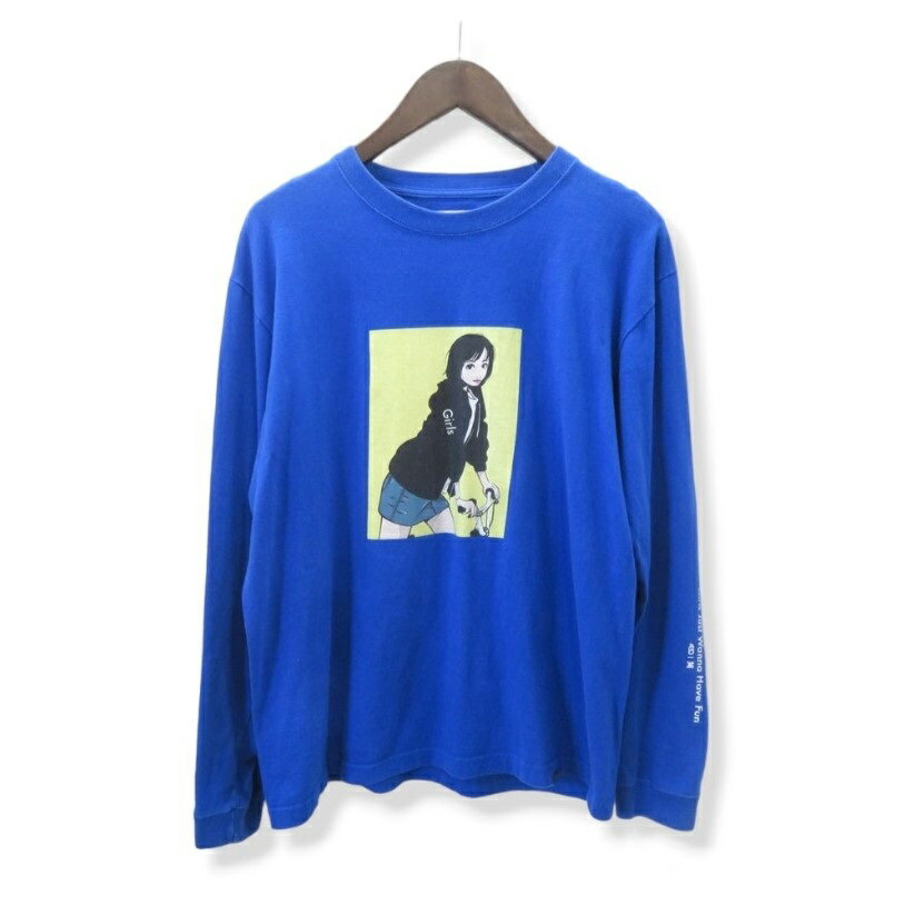 BACKSIDE WORKS.×430×MONTLEY GIRLS2 L/S TEE BLUE バックサイドワークス×フォーサーティー×モーレー ロンT Tシャツ 大名店【中古】