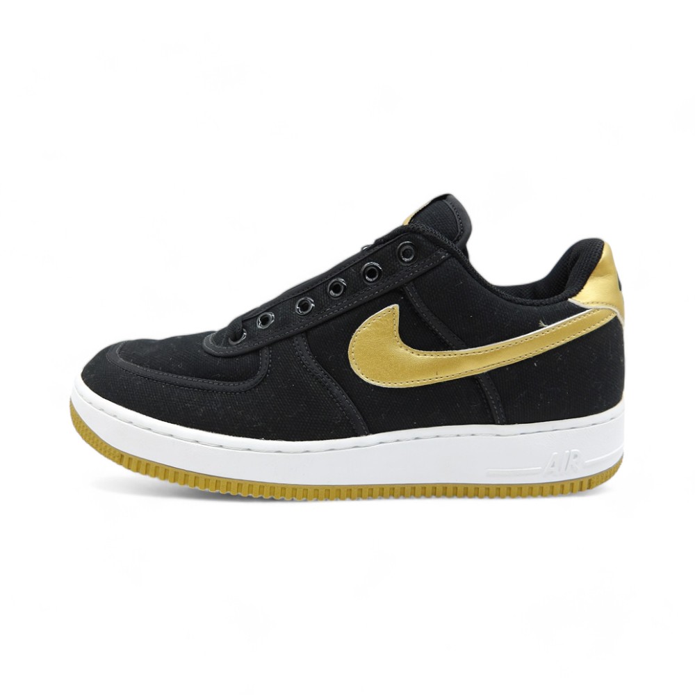 NIKE 2005 AIR FORCE1 LOW CANVAS BLACK/GOLD サイズ26.5cm 307908-071 ナイキ エアフォース1ローキャンバス ブラックゴールド スニーカー 大名店【中古】