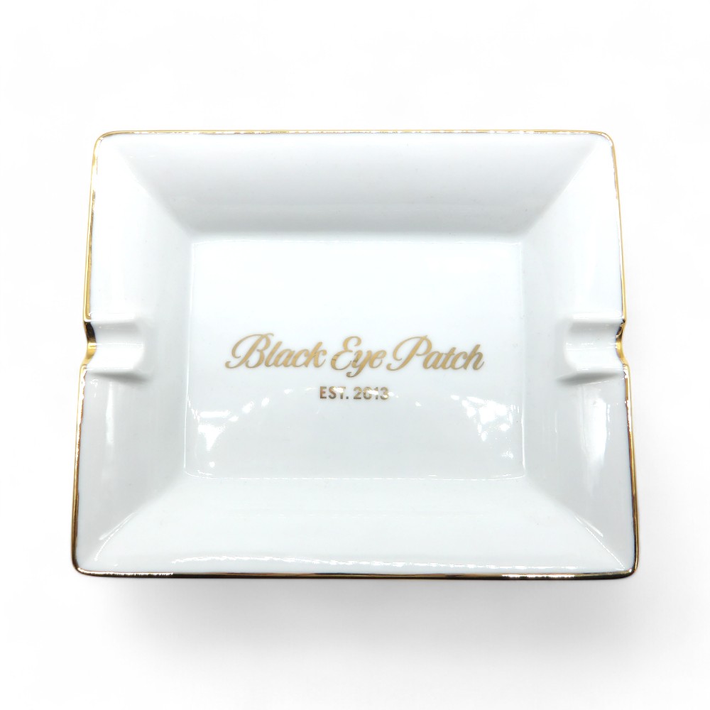 BLACK EYE PATCH Ceramic Ashtray White/Gold ブラックアイパッチ セラミックアシュトレイ 灰皿 大名店【中古】