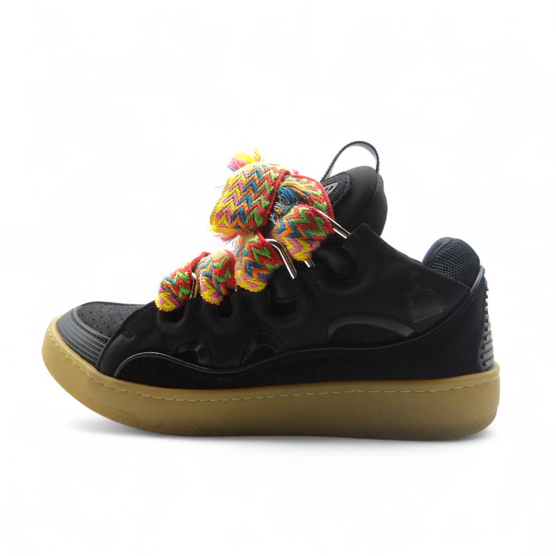 Rakuten - LANVIN LEATHER CURB SNEAKERS BLACK サイズ39 FM-SKRK11-DRA2-A20 箱有 ランバン レザー カァーヴ スニーカーズ 大名店【中古】
