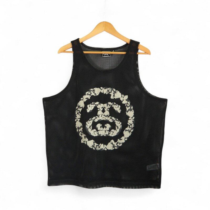 STUSSY DENIM TEARS DT MESH TANK BLACK サイズS 314070 ステューシー デニムティアーズ メッシュタンクトップ SSリンク 大名店【中古】