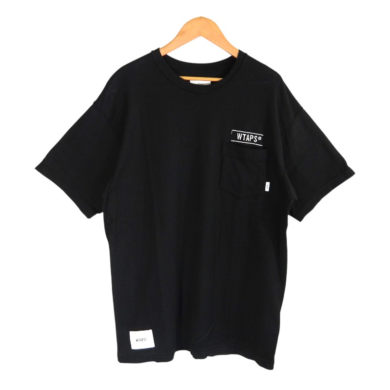 WTAPS 23ss SAC 02/SS/COTTON.CREVASSE BLACK サイズ1 231ATDT-CSM41 ダブルタップス サック ショートスリーブ コットン クレバス Tシャツ トップス 大名店【中古】