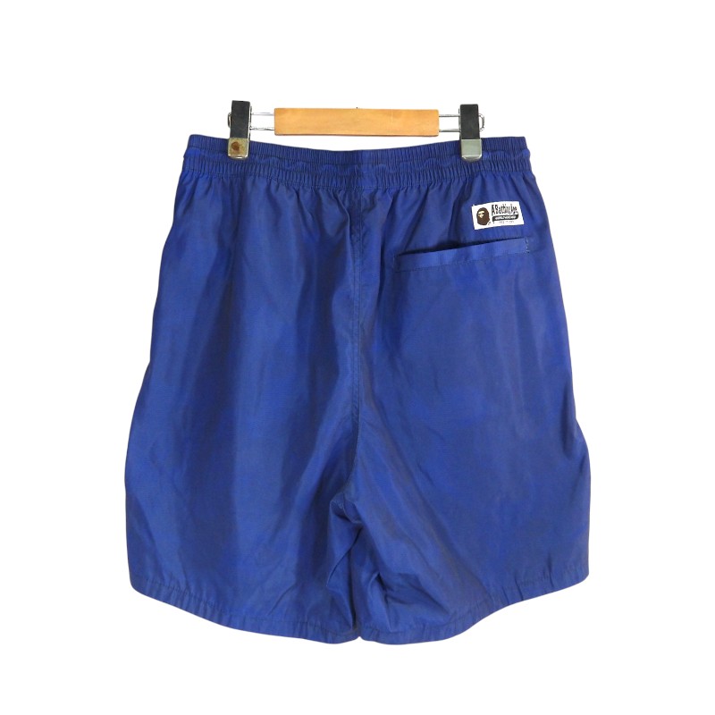 A BATHING APE CAMO HEAT REACTIVE SHORT BLUE サイズL アベイシングエイプ カモ ヒート リアクティブ ショーツ パンツ 大名店【中古】