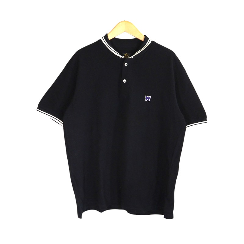 NEEDLES SHAWL COLLAR S/S POLO BLACK サイズM MR311 ニードルズ ショール カラー ショートスリーブ ポ..